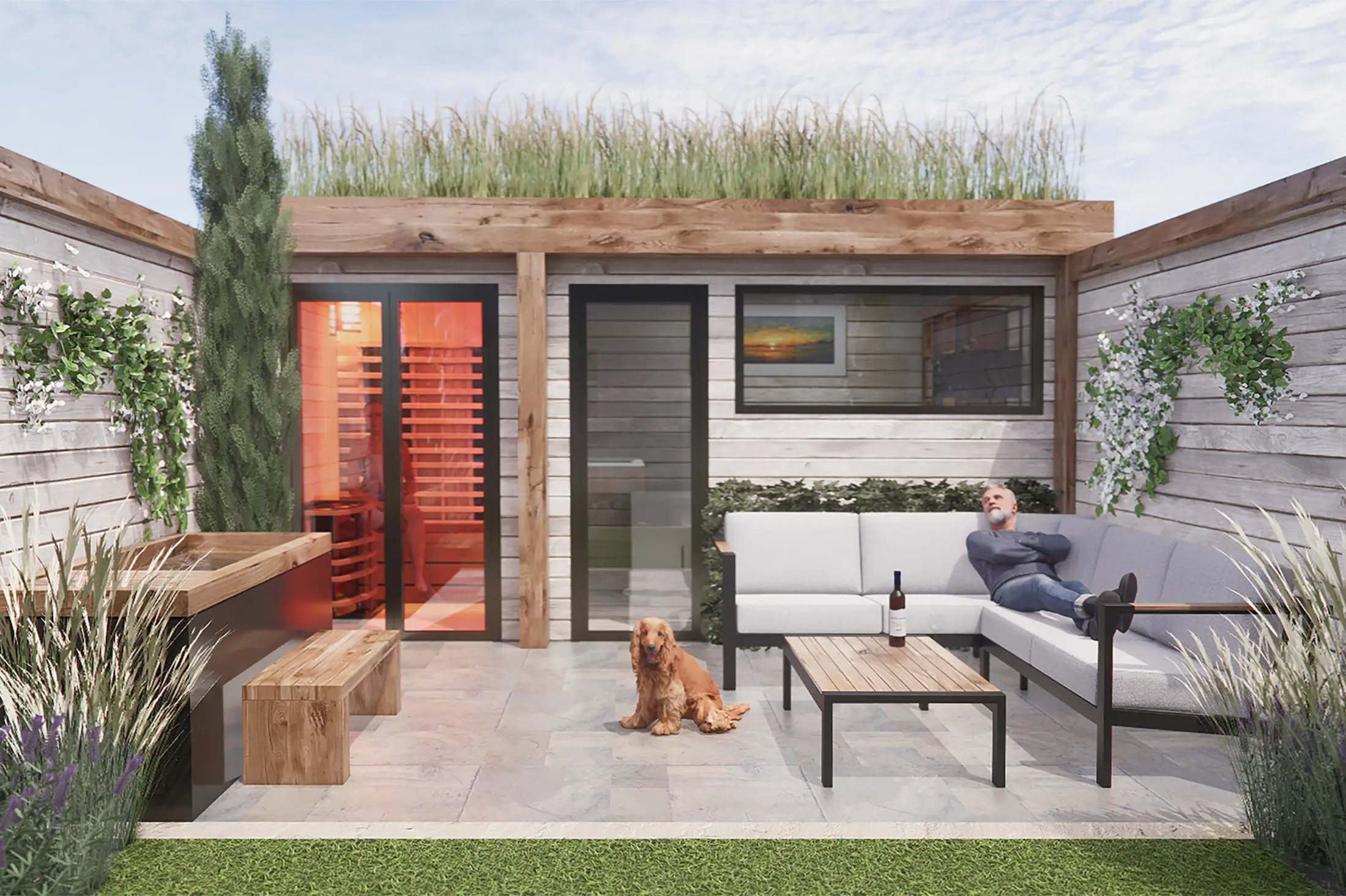 Naturalistic Style Garden Office & Sauna image